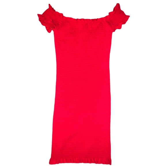 NWOT⚡️Glamorous Bodycon Ruched Detail Ruffle Dress - Picture 2 of 6